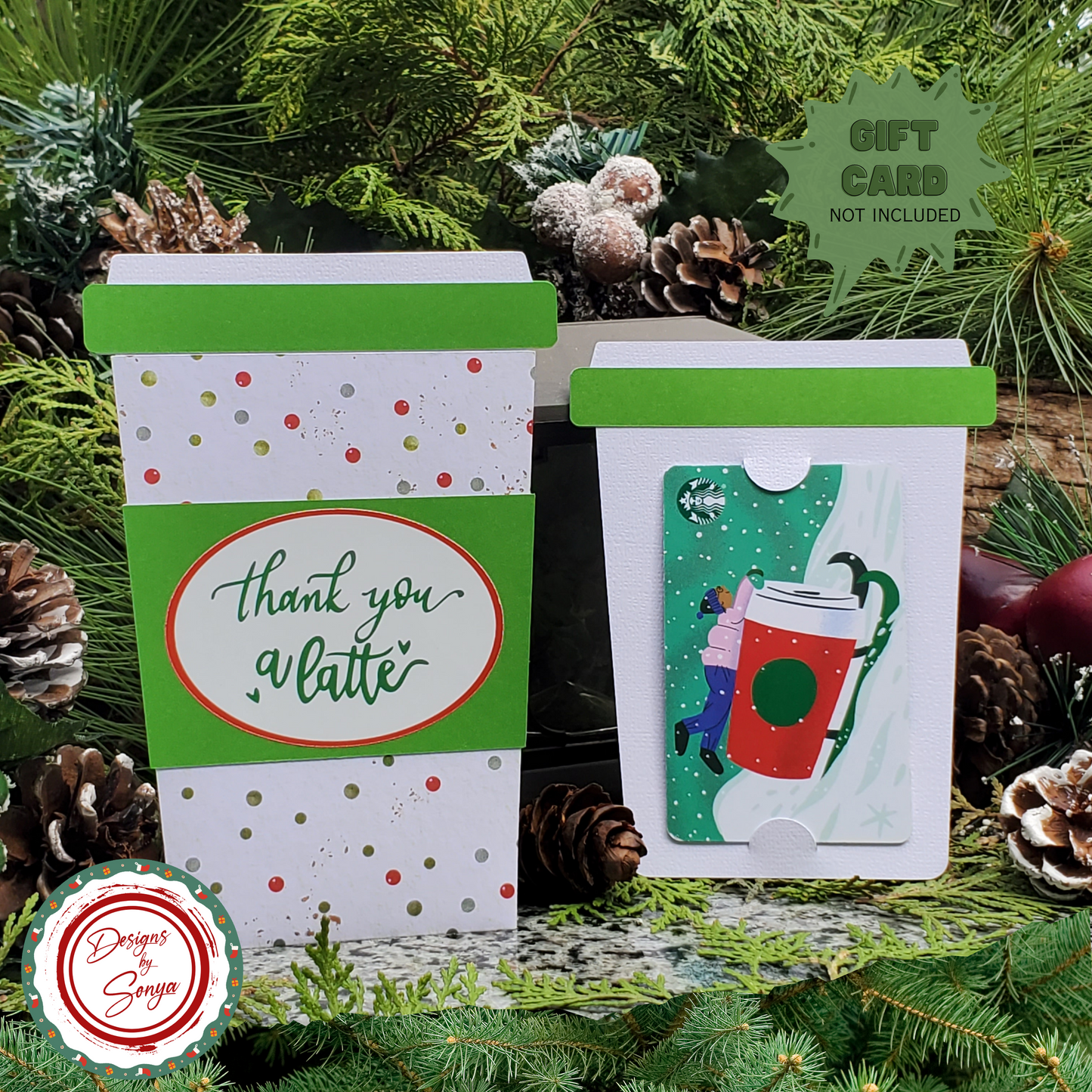 Christmas Coffee Cup Gift Card Holder β Thank You a Latte β Teacher Appreciation β Holiday Gift for Staff, Coworkers, Employees