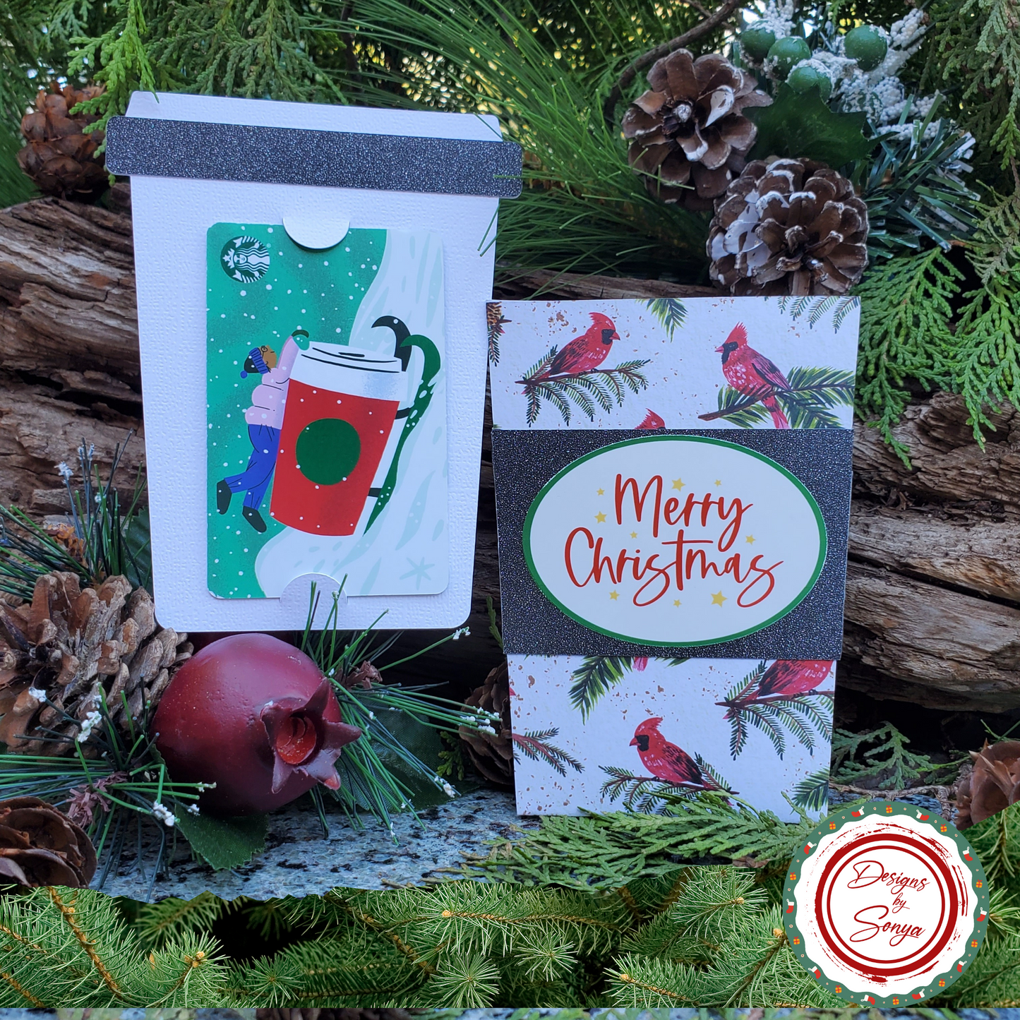 Cardinal Christmas Gift Card Holder – Coffee Cup Style with A2 Envelope – Handmade Holiday Appreciation Card – Merry Christmas