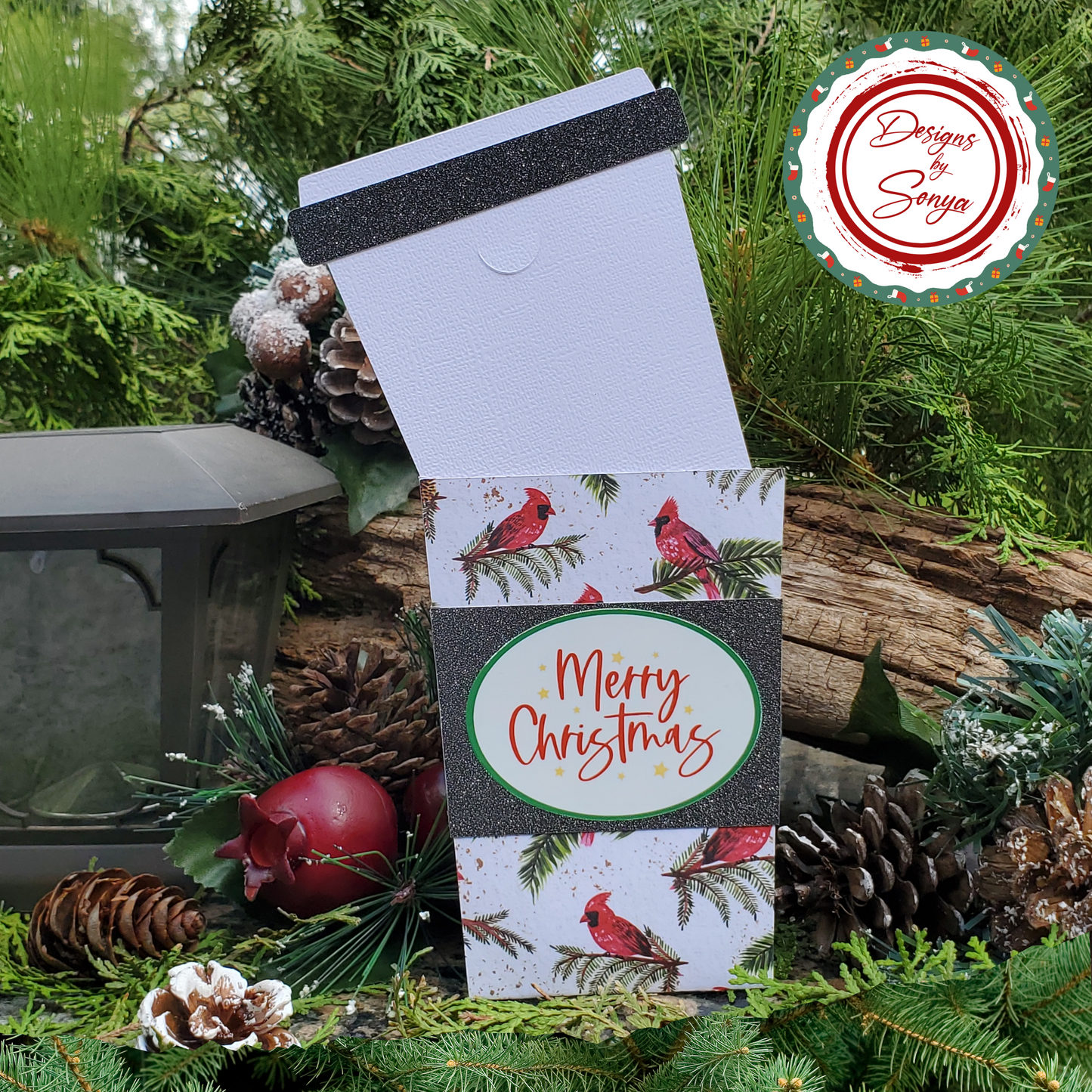 Cardinal Christmas Gift Card Holder – Coffee Cup Style with A2 Envelope – Handmade Holiday Appreciation Card – Merry Christmas