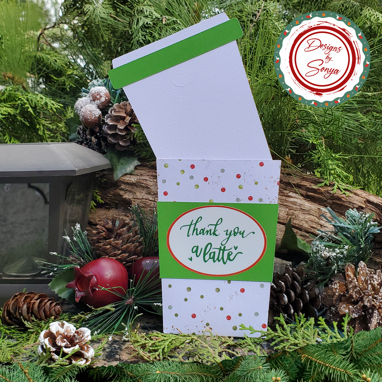 Christmas Coffee Cup Gift Card Holder β Thank You a Latte β Teacher Appreciation β Holiday Gift for Staff, Coworkers, Employees