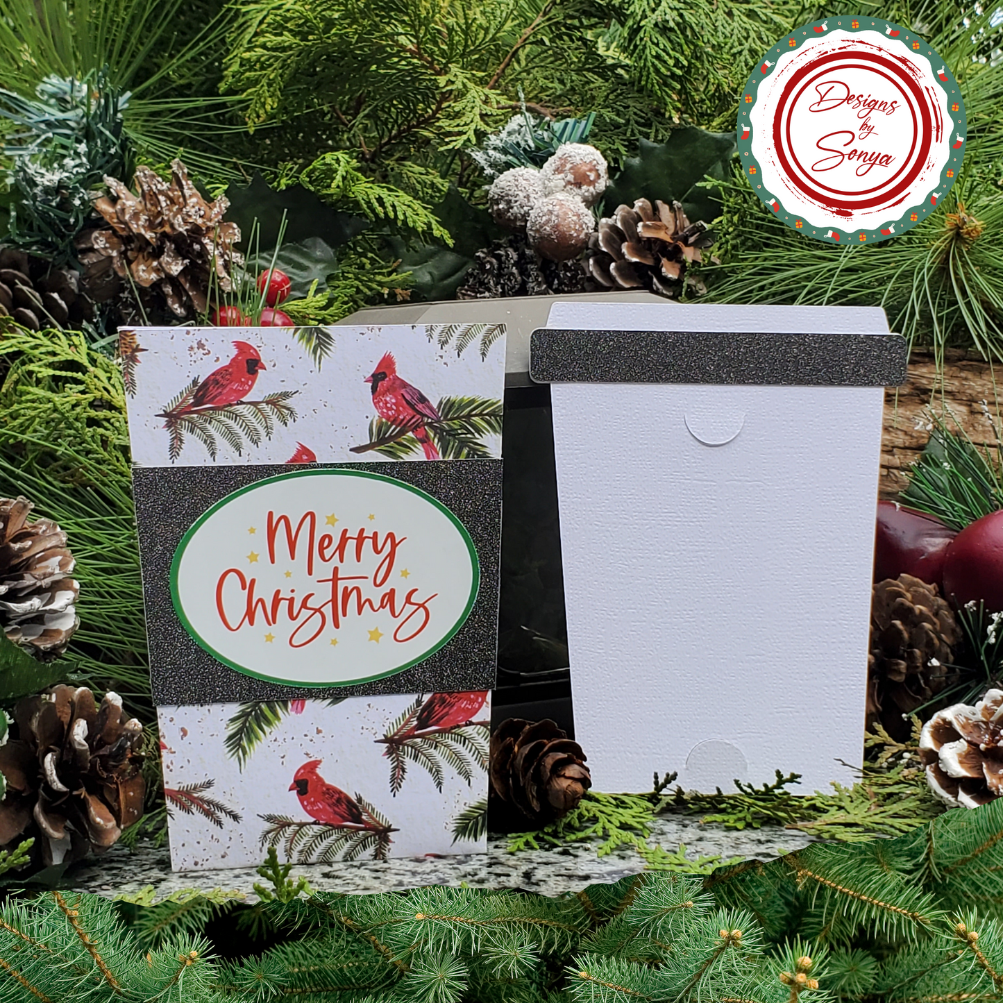 Cardinal Christmas Gift Card Holder – Coffee Cup Style with A2 Envelope – Handmade Holiday Appreciation Card – Merry Christmas