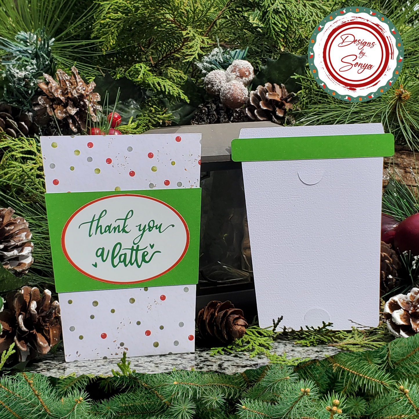 Christmas Coffee Cup Gift Card Holder β Thank You a Latte β Teacher Appreciation β Holiday Gift for Staff, Coworkers, Employees
