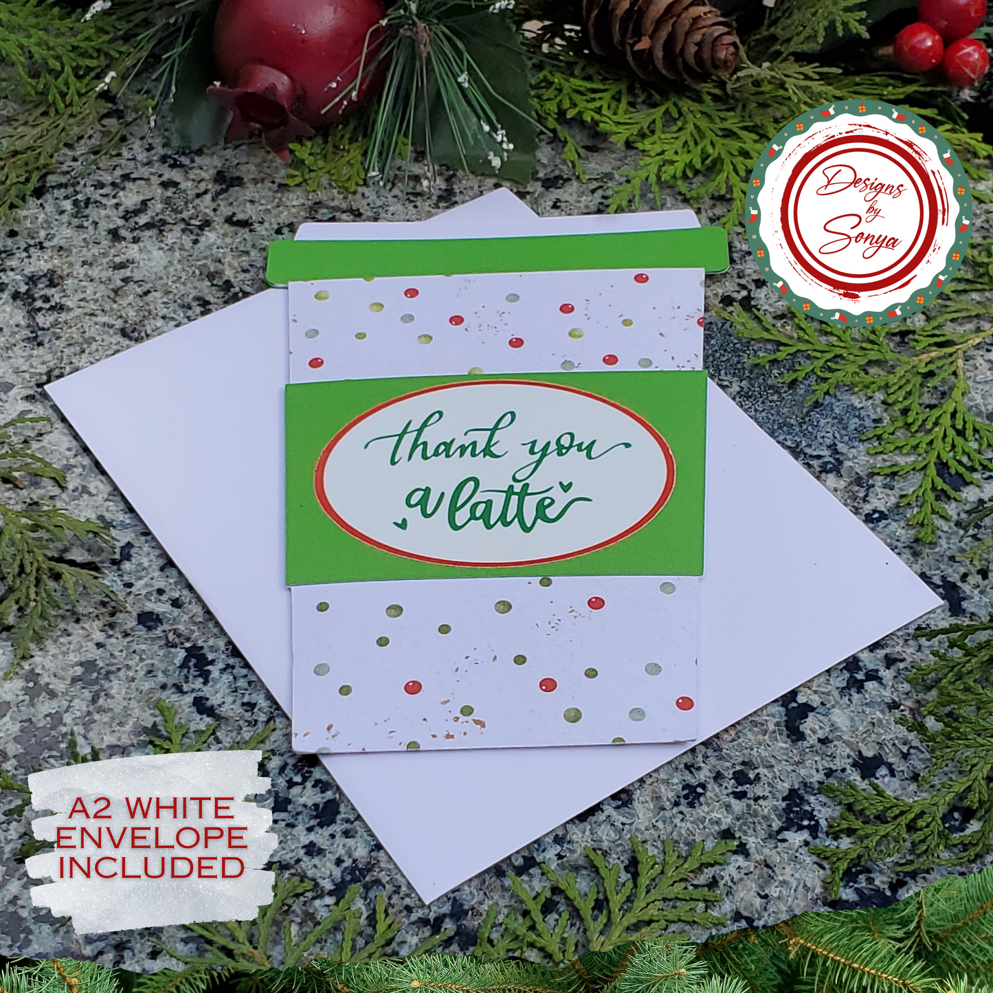 Christmas Coffee Cup Gift Card Holder β Thank You a Latte β Teacher Appreciation β Holiday Gift for Staff, Coworkers, Employees