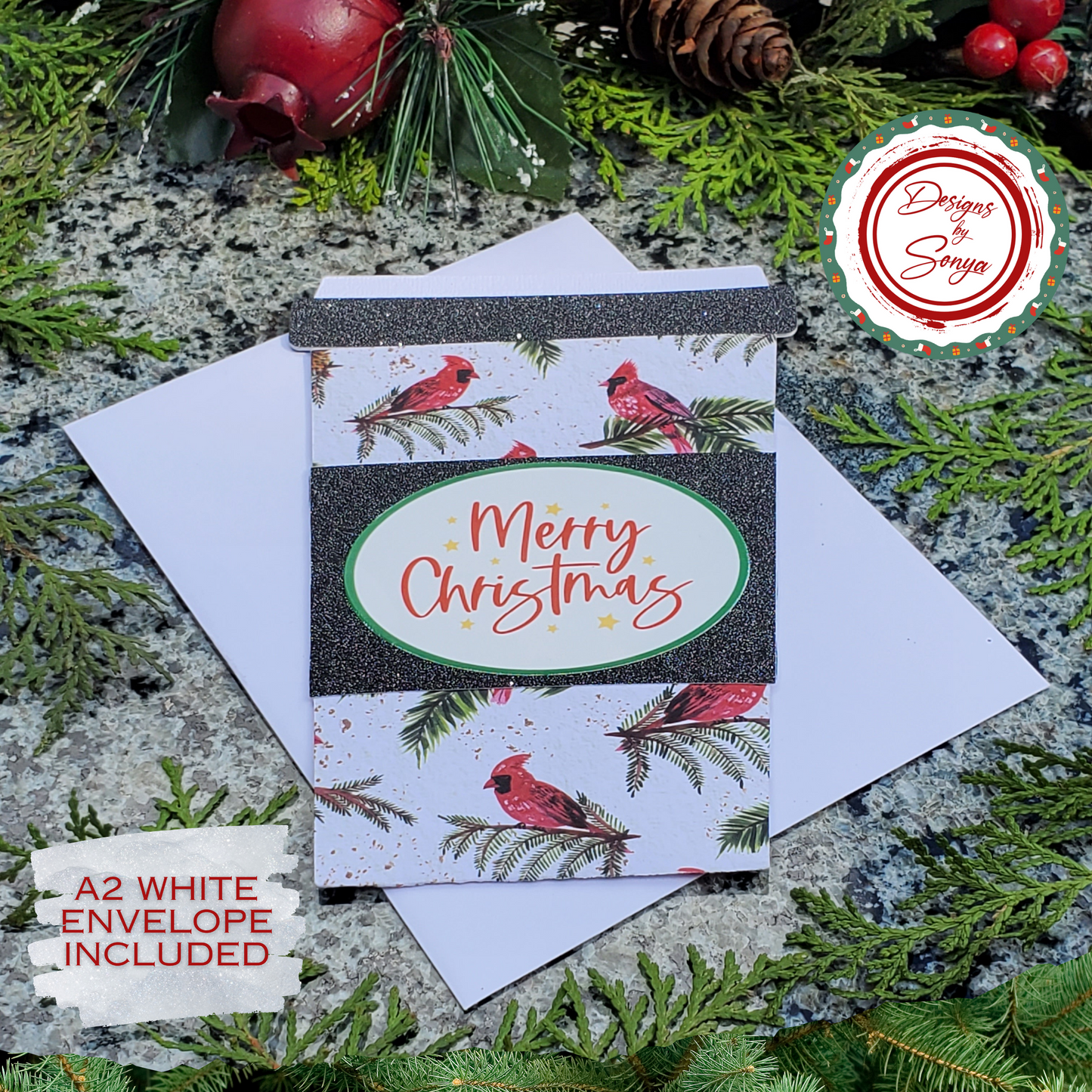 Cardinal Christmas Gift Card Holder – Coffee Cup Style with A2 Envelope – Handmade Holiday Appreciation Card – Merry Christmas