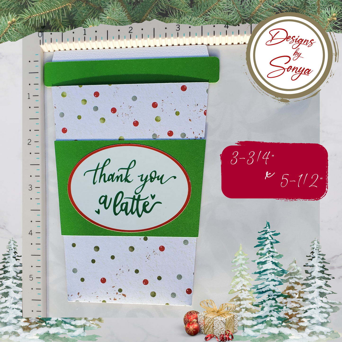 Christmas Coffee Cup Gift Card Holder β Thank You a Latte β Teacher Appreciation β Holiday Gift for Staff, Coworkers, Employees