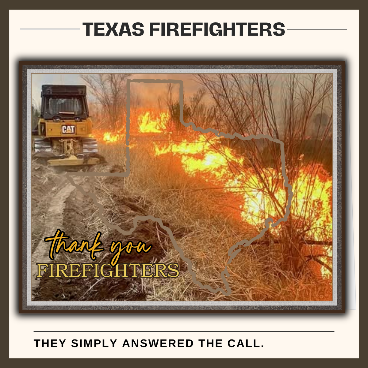 Texas Wildfire Thank You Card Printable for Firefighters and First Responders | Free Printable | Write the Note