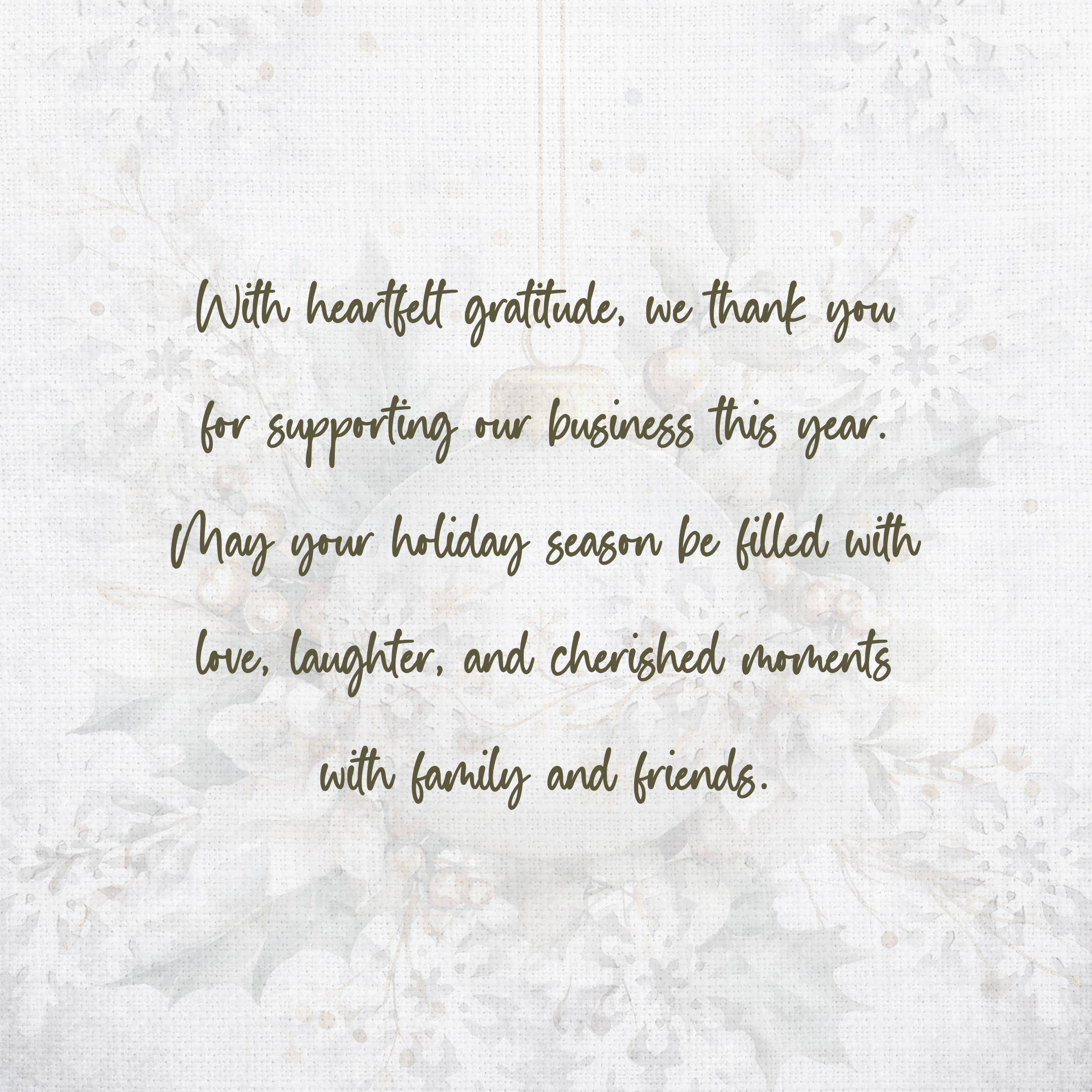 Handcrafted Ornament Design Christmas Card – Unique 7.25” Square Holiday Greeting, Red Satin Bows, Choice of 7 Interior Verses or Custom