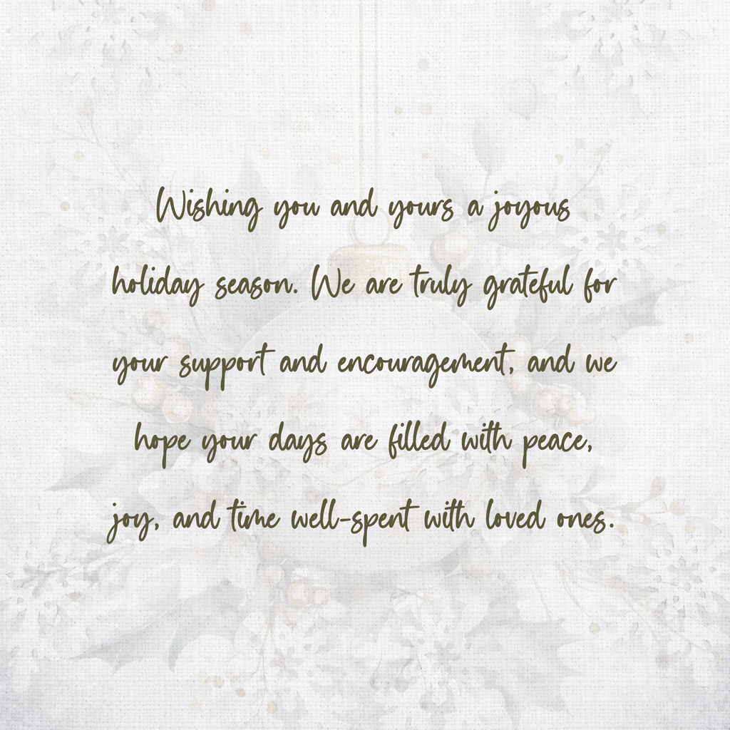 Handcrafted Ornament Design Christmas Card – Unique 7.25” Square Holiday Greeting, Red Satin Bows, Choice of 7 Interior Verses or Custom