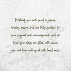 Handcrafted Ornament Design Christmas Card – Unique 7.25” Square Holiday Greeting, Red Satin Bows, Choice of 7 Interior Verses or Custom