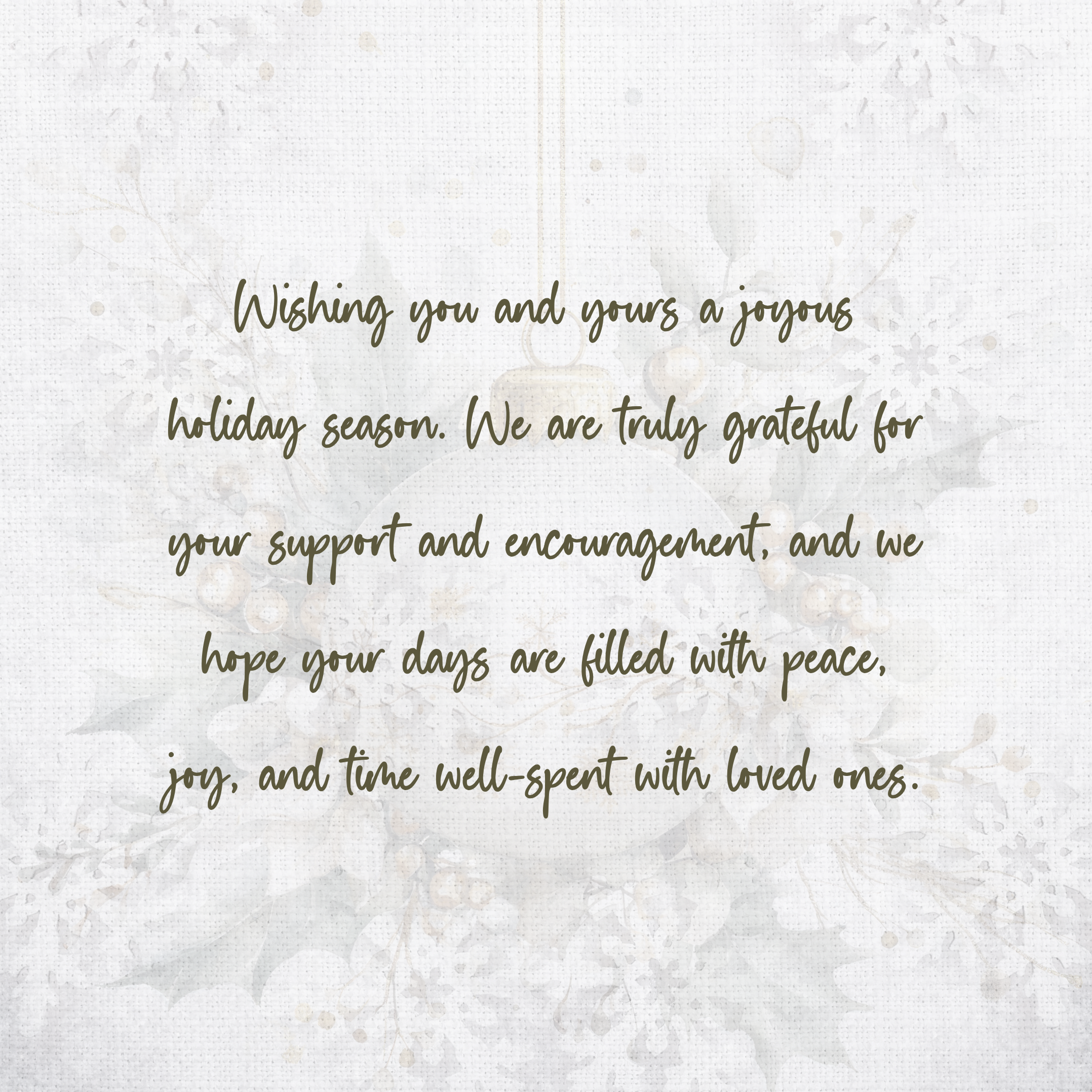 Handcrafted Ornament Design Christmas Card – Unique 7.25” Square Holiday Greeting, Red Satin Bows, Choice of 7 Interior Verses or Custom