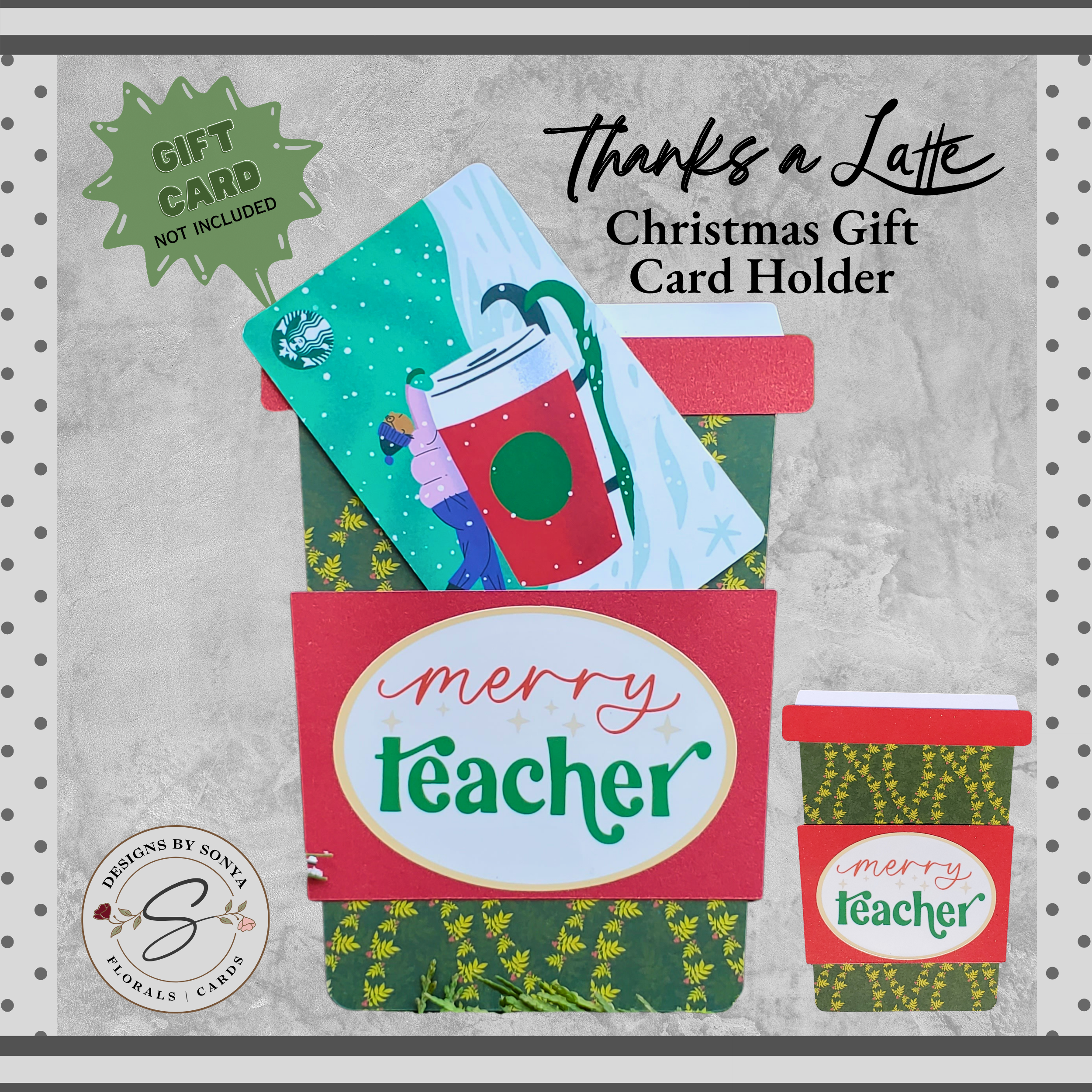Show Teacher Appreciation this Holiday Season | Unique Coffee Cup Designed Christmas Gift Card Holder