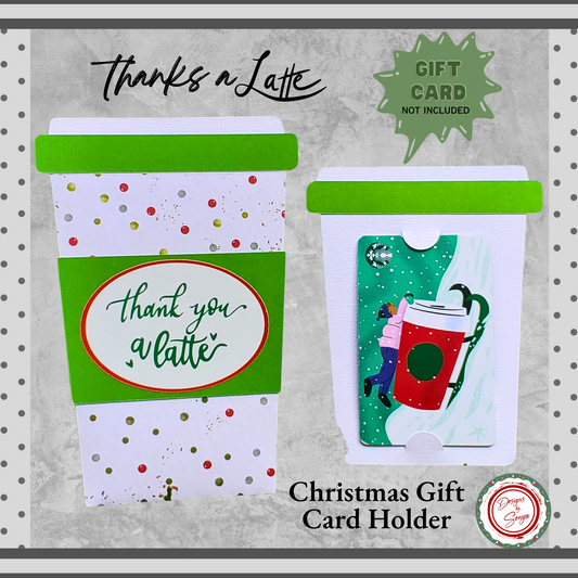 Christmas Coffee Cup Gift Card Holder – Thank You a Latte – Teacher Appreciation – Holiday Gift for Staff, Coworkers, Employees