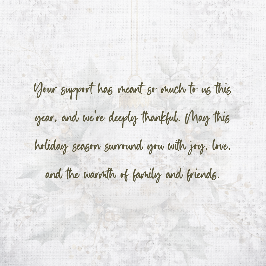 Handcrafted Ornament Design Christmas Card – Unique 7.25” Square Holiday Greeting, Red Satin Bows, Choice of 7 Interior Verses or Custom