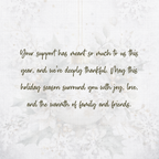 Handcrafted Ornament Design Christmas Card – Unique 7.25” Square Holiday Greeting, Red Satin Bows, Choice of 7 Interior Verses or Custom