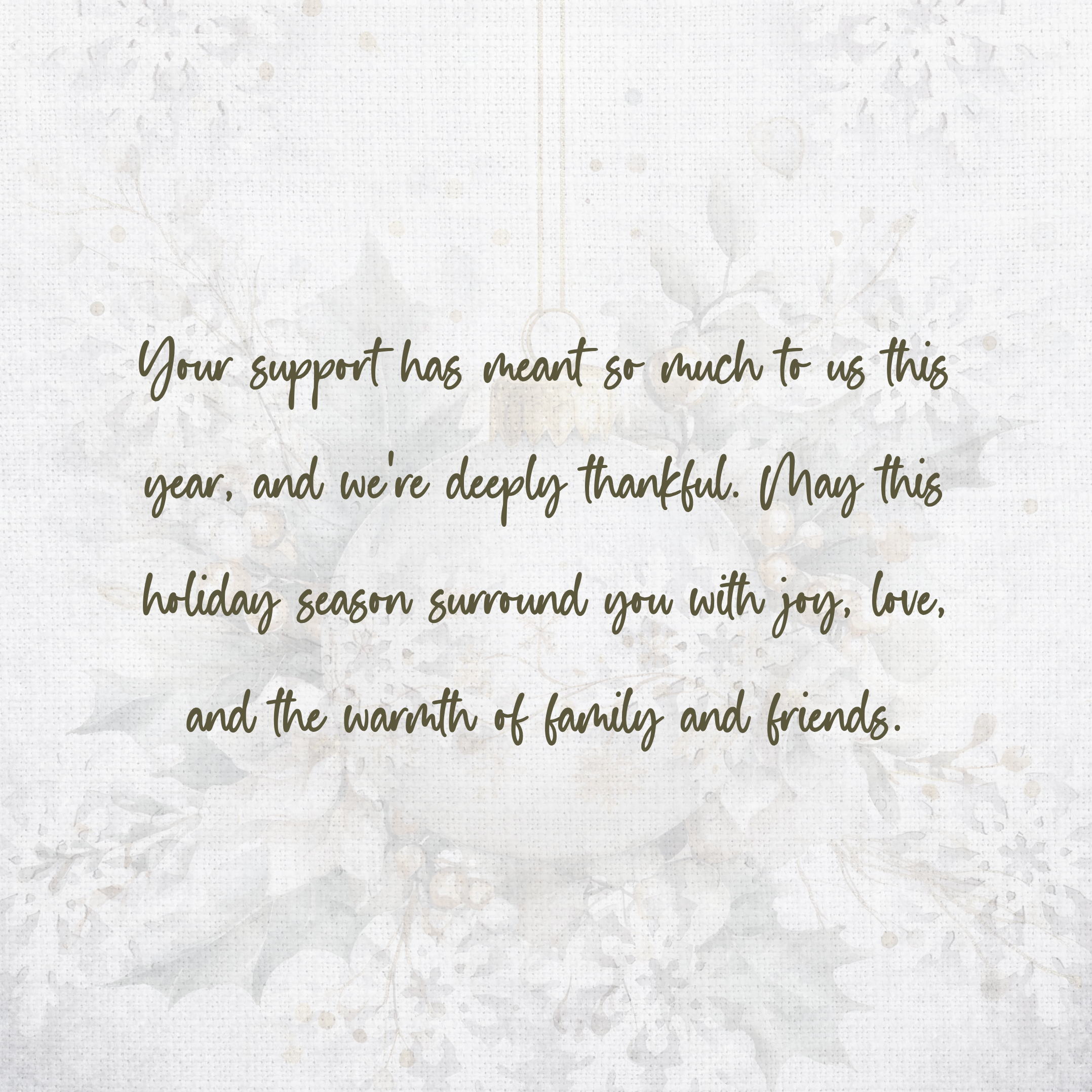 Handcrafted Ornament Design Christmas Card – Unique 7.25” Square Holiday Greeting, Red Satin Bows, Choice of 7 Interior Verses or Custom