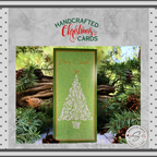 Handcrafted Merry Christmas Tree Card with Gold Star | Green Holiday Card | Elegant Design, 3.75"x8.25"