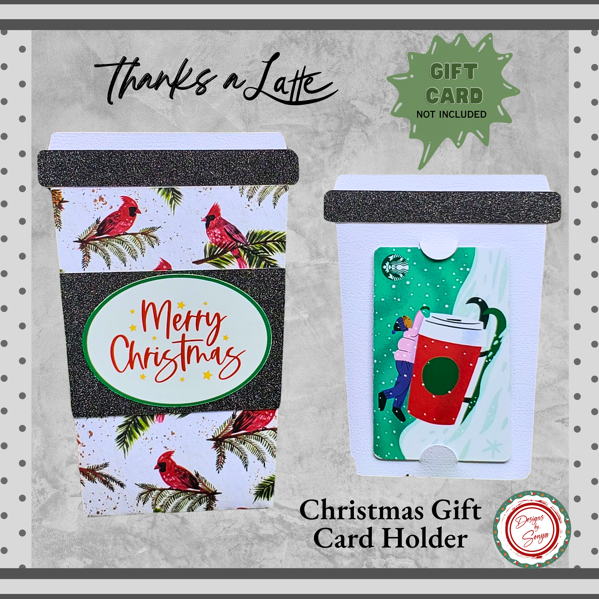Cardinal Christmas Gift Card Holder – Coffee Cup Style with A2 Envelope – Handmade Holiday Appreciation Card – Merry Christmas