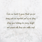 Handcrafted Ornament Design Christmas Card – Unique 7.25” Square Holiday Greeting, Red Satin Bows, Choice of 7 Interior Verses or Custom