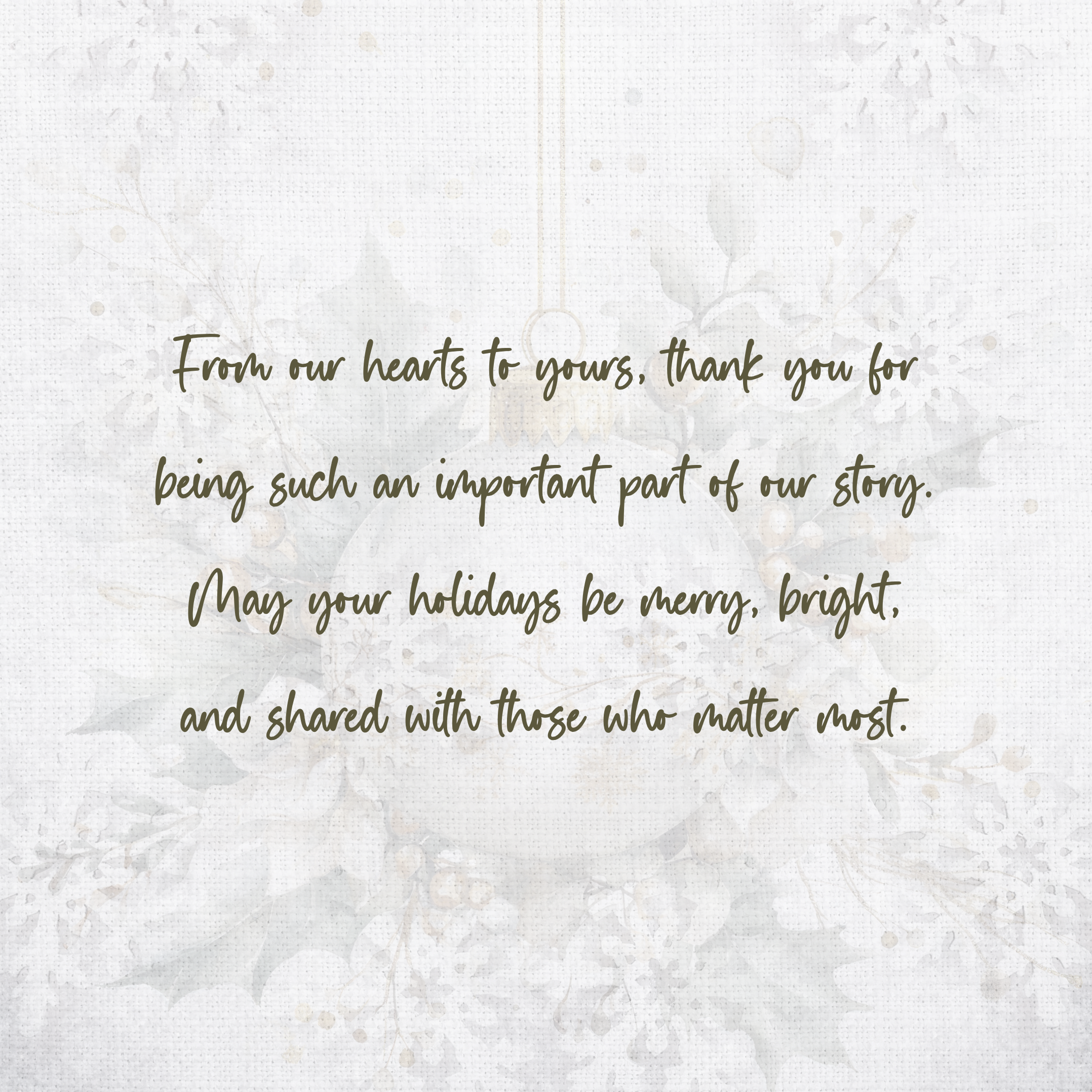 Handcrafted Ornament Design Christmas Card – Unique 7.25” Square Holiday Greeting, Red Satin Bows, Choice of 7 Interior Verses or Custom