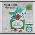 Cardinal Merry Christmas Gift Card Holder – Coffee Cup Style with Green Glitter Sleeve & A2 Envelope – Holiday Gift for Nature Lovers