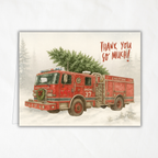 Firefighter Christmas Thank You Printable Greeting Card | Firetruck Holiday Appreciation Card | First Responder Thank You Note Card | A2 (4.25" x 5.5") PDF