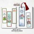 Printable Christmas Bookmarks | Set of 5 Holiday Animal Bookmarks | Classroom Gifts, Teacher Gifts & Stocking Stuffers | 2 x 7 PDF