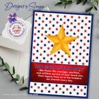 Gold Star Day Patriotic Greeting Card, Military Sympathy Card, 5x7 Memorial Day Card, Instant Download Printable Hero Tribute Card