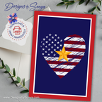 Gold Star Day Heart Flag Greeting Card, Printable Patriotic Sympathy Card, 5x7 Memorial Tribute, Military Grief Support, Instant Download