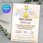 Giraffe Baby Shower Invitation Template | Cute Gender Neutral Baby Shower Invite | Editable Canva Design | Printable 5x7 Digital Download for Parents & Hosts