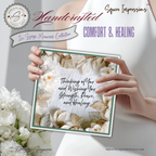 Handcrafted Sympathy Card – Comfort & Healing Square Design with Lined Coordinated Envelope, Thinking of You, Grief Support, Memorial Gift