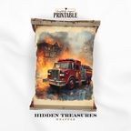 Firefighter Appreciation Hidden Treasures Wrapper | Fire Engine Printable Chip Bag | Fire Department Thank You Gift