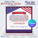 First Responder Digital Download | Editable Canva Template | Honor the Heroes Collection | Instant Printable Thank You Gift