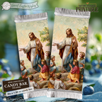 Jesus with Children Easter Candy Bar Wrapper Printable – Faith Based Chocolate Wrap for 1.55 oz Bars – Religious Spring Party Favor - Easter Basket