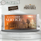 Customer Service First Responder Candy Bar Wrapper Printable – Honor the Heroes Thank You Gift – Firefighter EMS Police Appreciation - 1.55oz Chocolate Bar