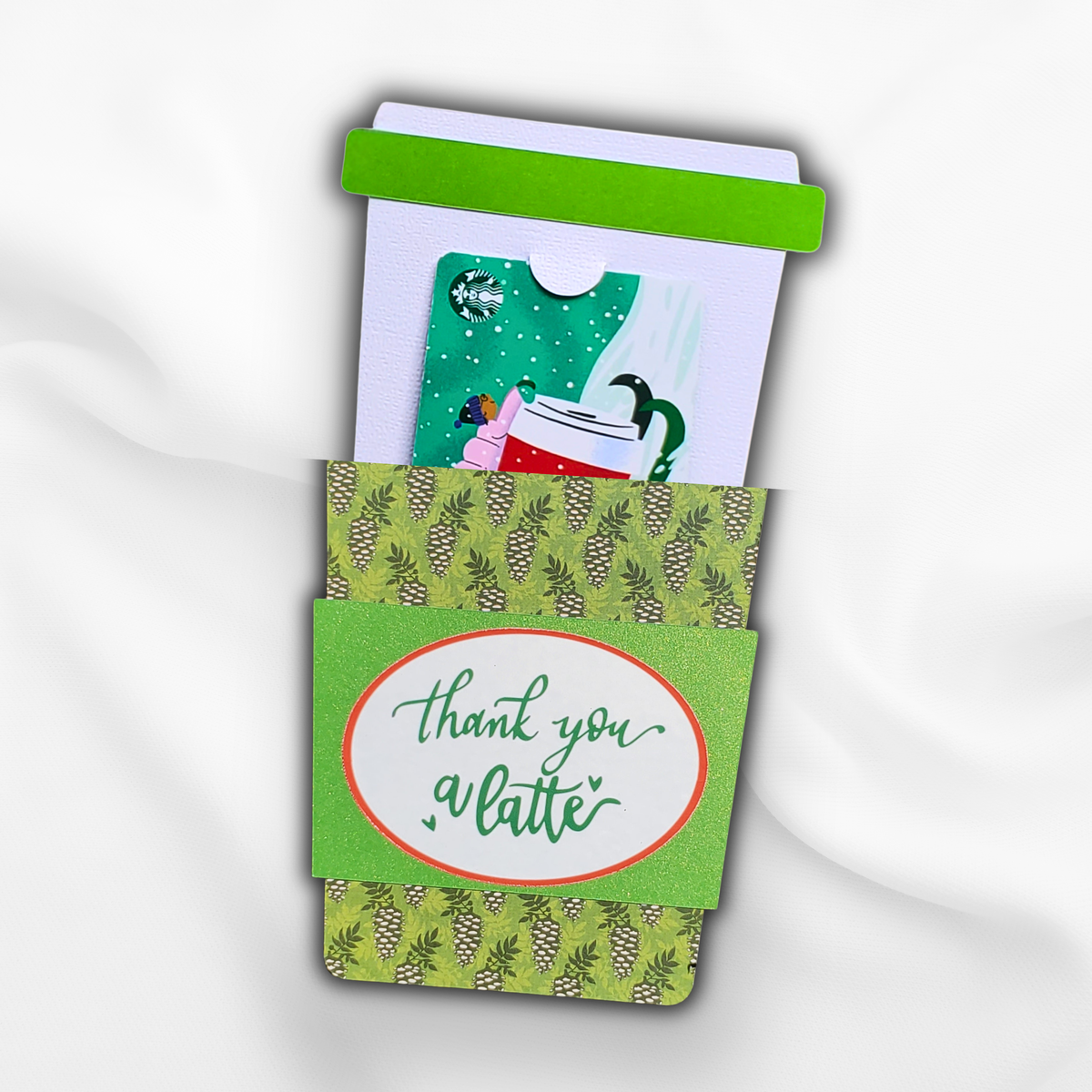 Pinecone Thank You a Latte Coffee Gift Card Holder, Handmade Thank You Gift for Teachers, Clients, Friends