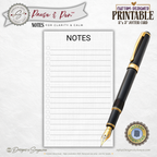 3x5 Jotter Note Card Printable – Minimal Notes & Checklist Card for Daily Focus – Pause & Pen™ Printable Pocket Stationery