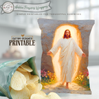 Resurrection Jesus, He Is Risen Printable Chip Bag Wrapper – Christian Easter Basket Treat, Resurrection Faith Gift, Religious Church Party Favor