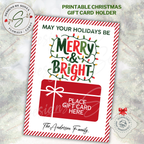 Merry & Bright Printable Gift Card Holder
Festive printable Christmas gift card holder with “Merry & Bright” text, red gift box space, and candy cane border. Perfect for holiday gifting.
