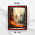 Printable Wildland Firefighter Thank You Card | A2 Wildfire Appreciation Card | Forest Fire & First Responder Card