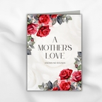 Printable Birthday Card for Mom | Elegant Red Rose Floral Greeting Card | A Mother's Love | A7 5x7 PDF