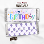 Happy Birthday Candy Bar Wrapper | Printable Birthday Party Favor | 1.55 oz Chocolate Bar
