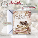 Every Christmas Writes a New Chapter Printable Card • A2 (4.25" x 5.5") Folded Holiday Greeting Note Card • Storybook Design • Christmas Stationery