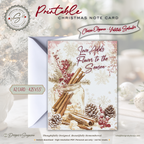 Flavor of the Season Printable Card • A2 (4.25" x 5.5") Folded Holiday Greeting Note Card • Cozy Cinnamon & Berry Design • Christmas Stationery