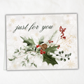 Printable Christmas Card | Holly Christmas Card | Traditional Holiday Greeting Card | Just for You Christmas Note Card | A2 (5.5" x 4.25") PDF