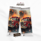 Printable Firefighter Candy Bar Wrapper | Fire Truck & Fire Rescue Appreciation Gift | 1.55 oz Chocolate Bar