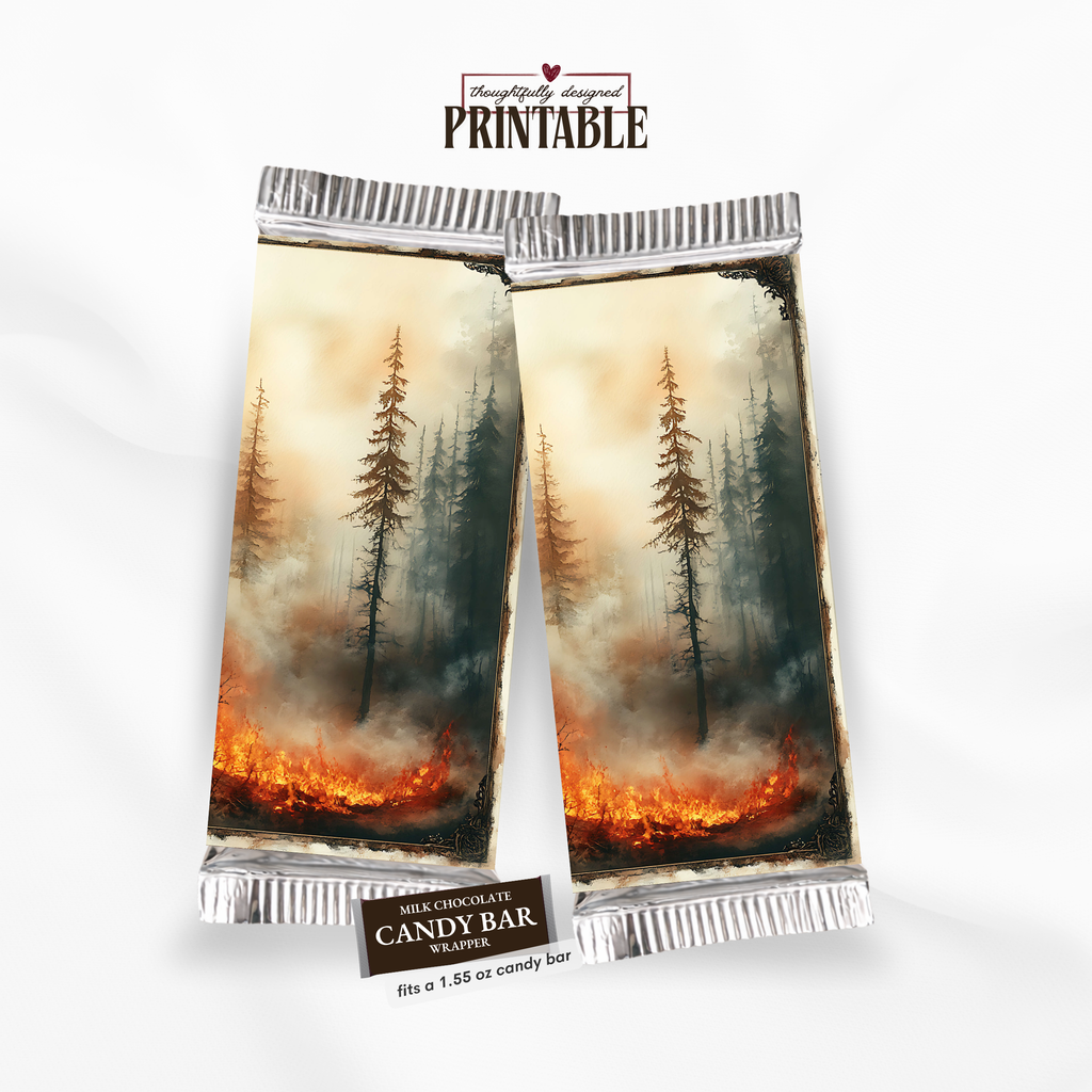 Wildfire Firefighter Candy Bar Wrapper | Printable Wildland Firefighter Appreciation Gift | 1.55 oz Chocolate Bar
