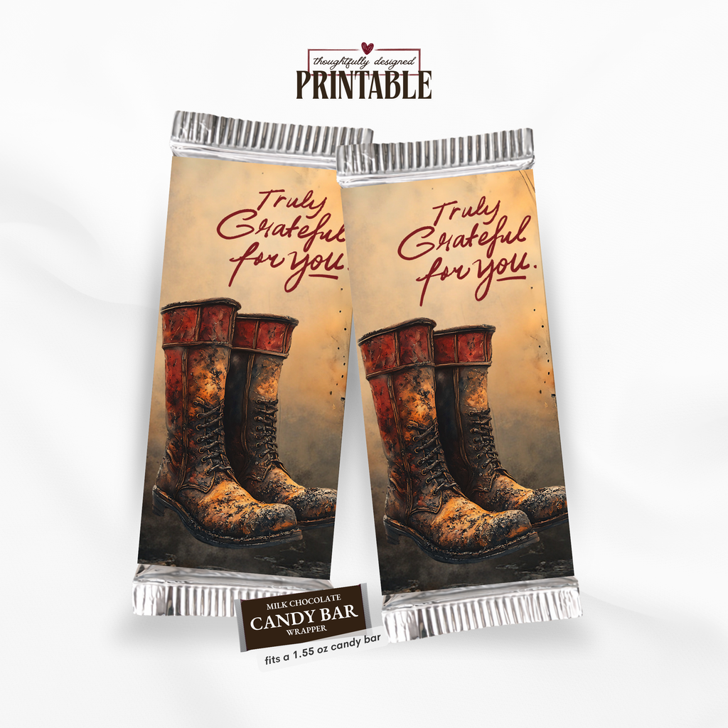Truly Grateful for You Firefighter Candy Bar Wrapper | Printable Firefighter Appreciation Gift