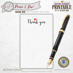 Thank You Jotter Card Printable – 3x5 Minimal Thank You Note with Red Heart – Pause & Pen™ Everyday Gratitude Card for Gifts