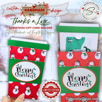 Handmade Christmas Gift Card Holder | Coffee Cup Gift Card Holder for Teachers, Coworkers & Coffee Lovers | Snowman Merry Christmas Design