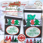 Handmade Christmas Gift Card Holder | Coffee Cup Gift Card Holder for Teachers, Coworkers & Coffee Lovers | Merry Christmas Tree Design